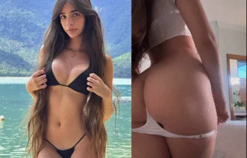 Giulia Rosa abaixando a calcinha e mostrando a bunda
