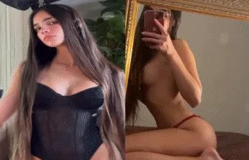 Peladinha a Giulia Rosa grava um video safado na frente do espelho