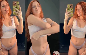 Famosinha Catarina Paolino tirando a blusa