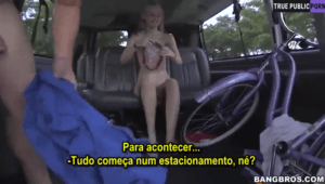 Pornô com legenda estudante sendo fodida dentro da van dos tarados, com olhos vendados e mãos amarradas.