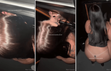 Mari Casada chupando no gloryhole
