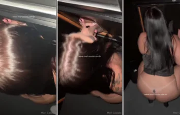 Mari Casada chupando no gloryhole